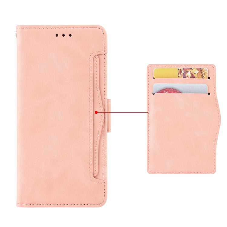 Wallet Stand Design Phone Cover Case with Multiple Card Slots for Google Pixel 6 - Rose Gold