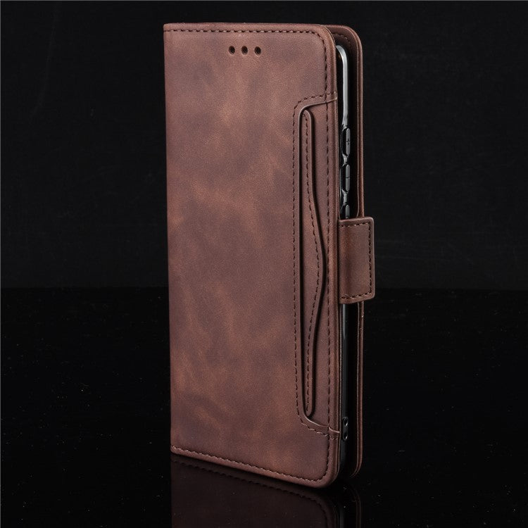 For Google Pixel 6 Pro Full Protection Multiple Card Slots Design Leather Stand Protective Case - Brown