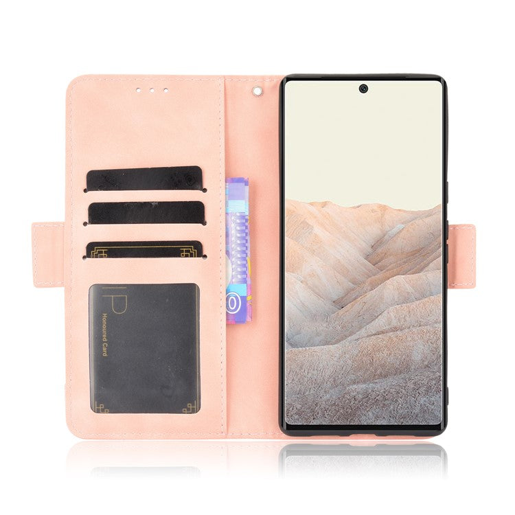 For Google Pixel 6 Pro Full Protection Multiple Card Slots Design Leather Stand Protective Case - Pink