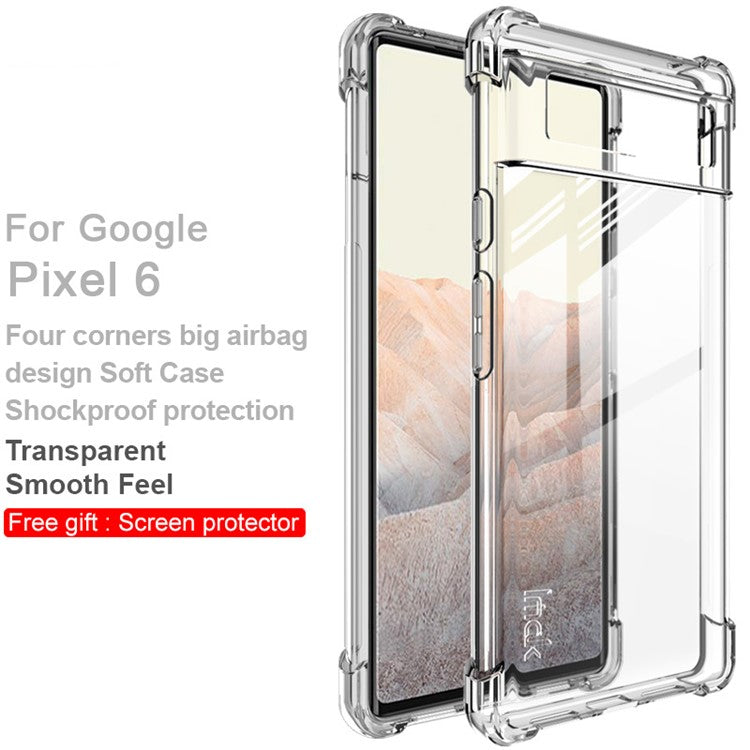 IMAK Full Coverage Flexible TPU Case Phone Protective Cover + Screen Protector for  Google Pixel 6 - Transparent