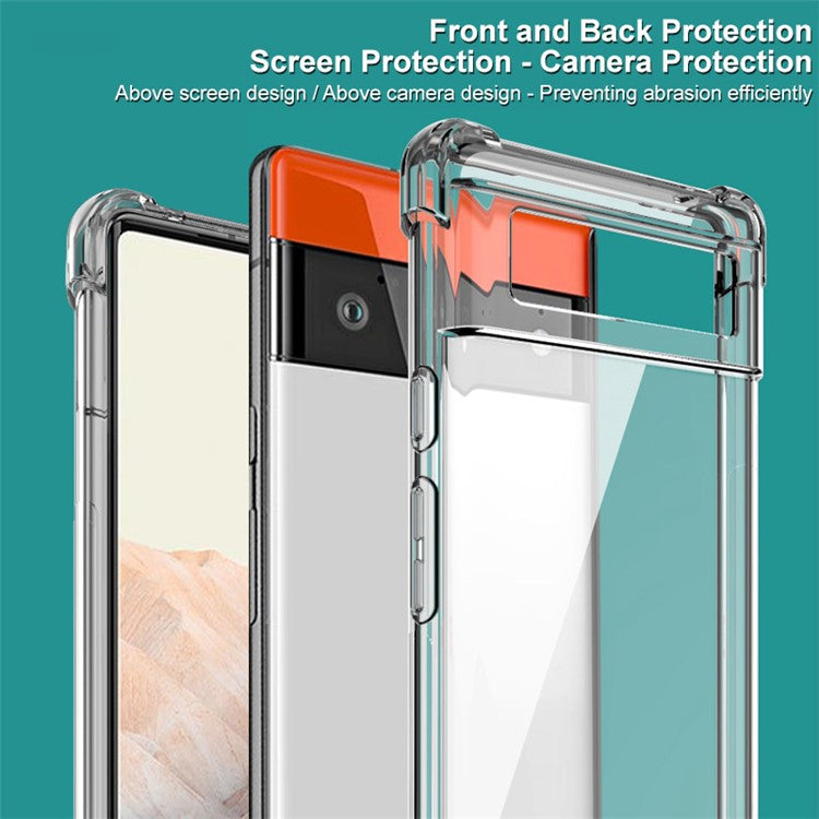 IMAK Full Coverage Flexible TPU Case Phone Protective Cover + Screen Protector for  Google Pixel 6 - Transparent