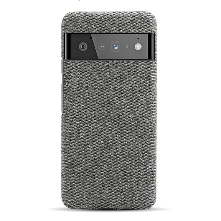 For Google Pixel 6 Pro Cloth Coated Hard PC Shockproof Non-Slip Phone Case Anti-Fingerprints Cover - Grey