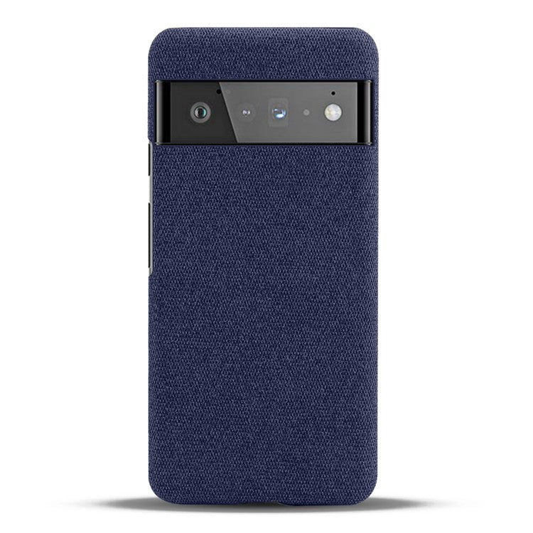 For Google Pixel 6 Pro Cloth Coated Hard PC Shockproof Non-Slip Phone Case Anti-Fingerprints Cover - Blue