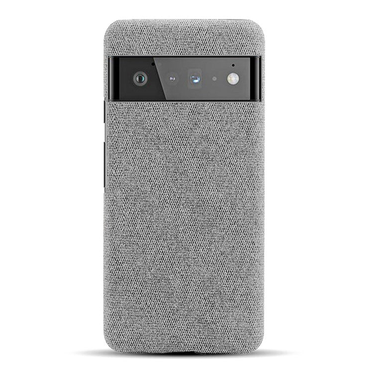 For Google Pixel 6 Pro Cloth Coated Hard PC Shockproof Non-Slip Phone Case Anti-Fingerprints Cover - Light Grey