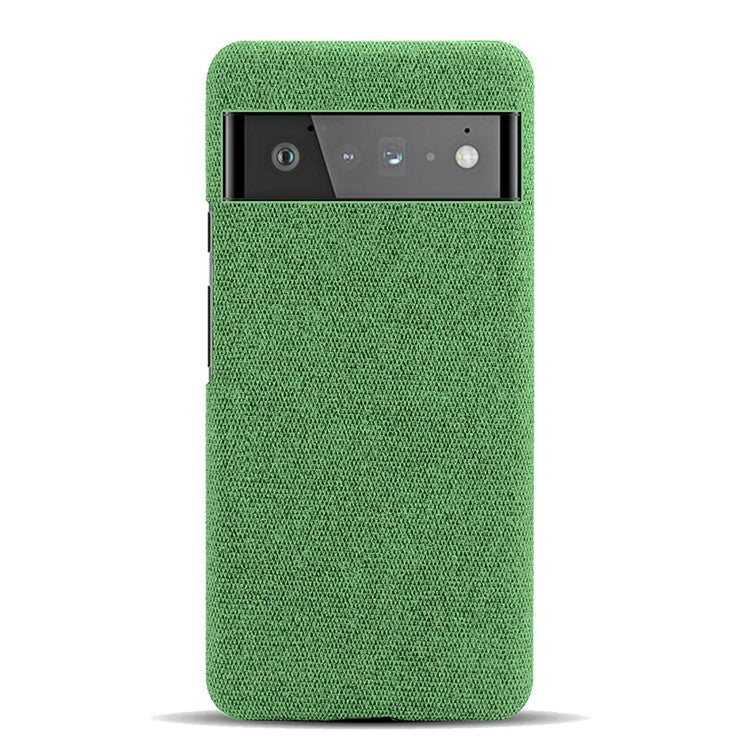 For Google Pixel 6 Pro Cloth Coated Hard PC Shockproof Non-Slip Phone Case Anti-Fingerprints Cover - Green