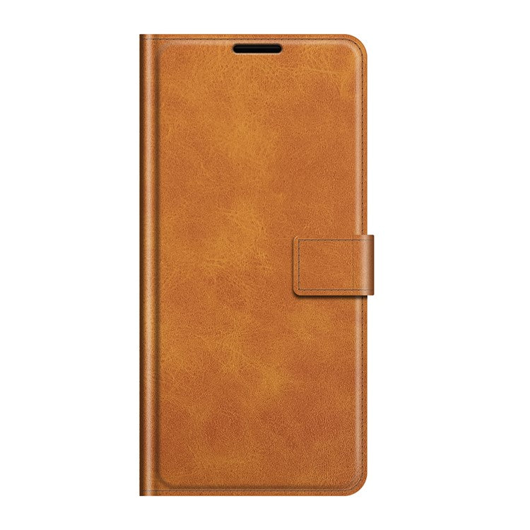 PU Leather Flip Folio Stand Magnetic Closure Shockproof Wallet Case for Google Pixel 6 Pro - Light Brown