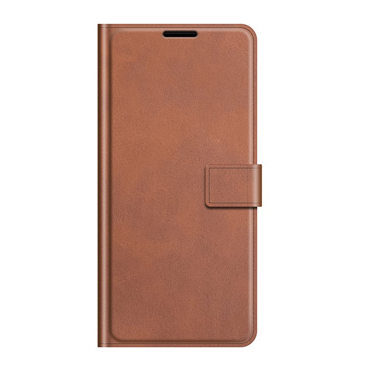 PU Leather Flip Folio Stand Magnetic Closure Shockproof Wallet Case for Google Pixel 6 Pro - Brown