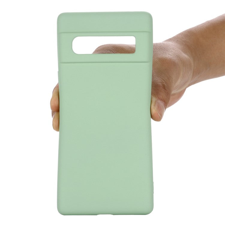 Silky-Soft Touch Liquid Silicone Full Body Protection Shockproof Cover Case with Strap for Google Pixel 6 Pro - Green