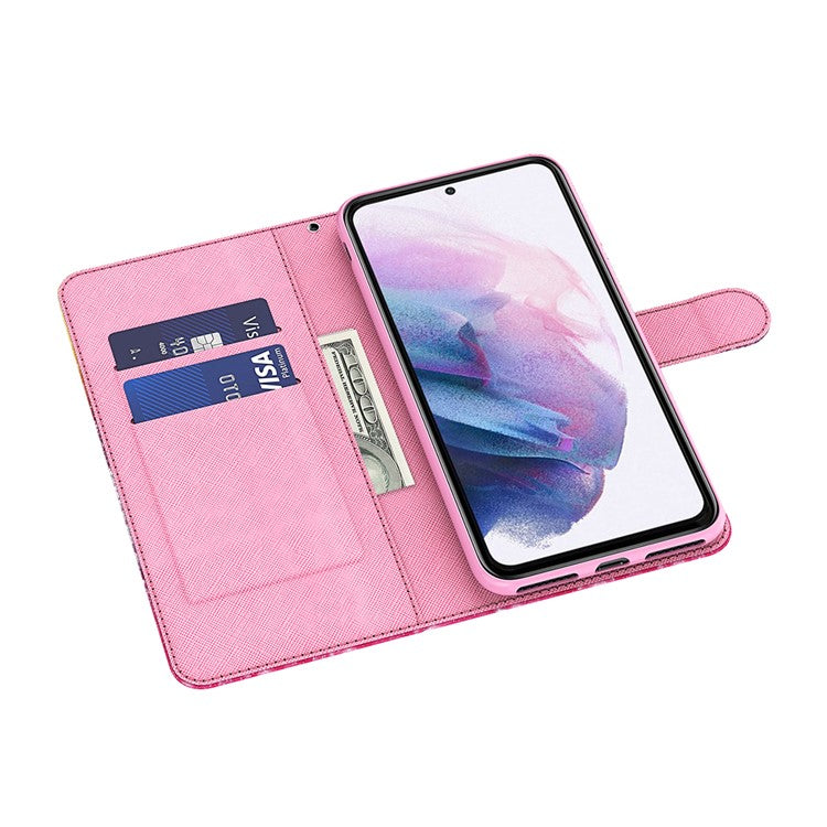 Stand Feature 3D Creative Pattern PU Leather Magnetic Flip Wallet Case with Strap for Google Pixel 6 - Blue Butterflies