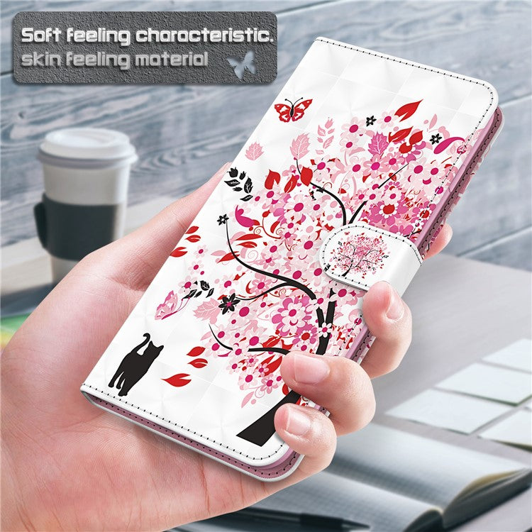 Stand Feature 3D Creative Pattern PU Leather Magnetic Flip Wallet Case with Strap for Google Pixel 6 - Wish Tree