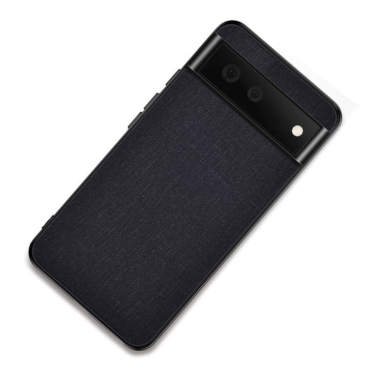 Scratch-resistant Cloth Coated TPU + PC Protective Hybrid Phone Case Cover for Google Pixel 6 - Black