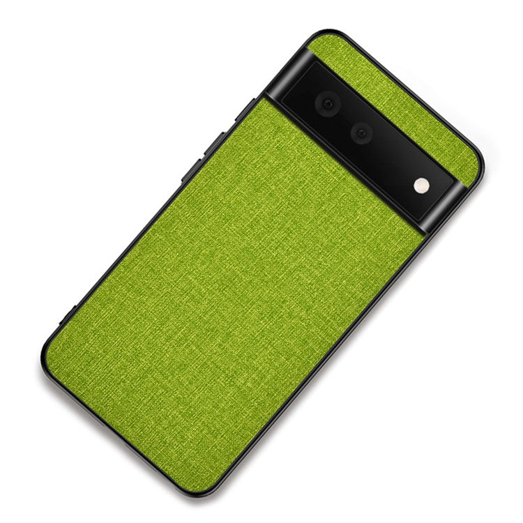 Scratch-resistant Cloth Coated TPU + PC Protective Hybrid Phone Case Cover for Google Pixel 6 - Green