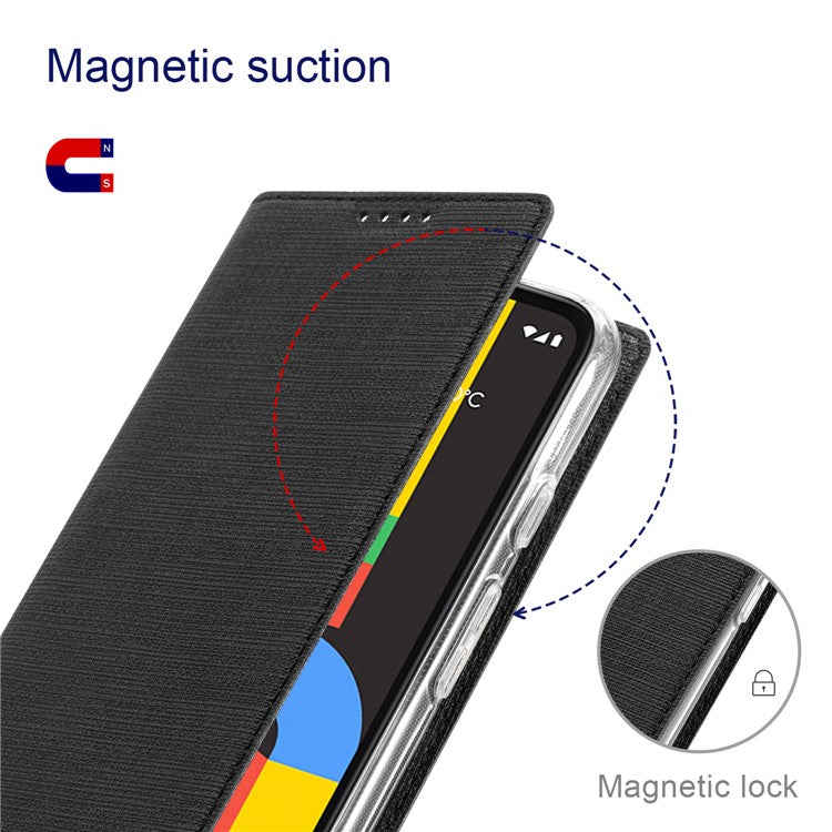 VILI DMX Series Magnetic Auto-Absorbed Closure Single Card Slot Stand Design Leather Phone Cover for Google Pixel 6 Pro - Black