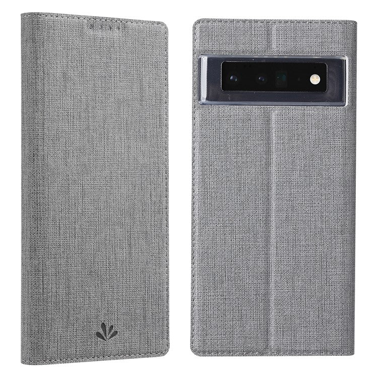 VILI DMX Series Magnetic Auto-Absorbed Closure Single Card Slot Stand Design Leather Phone Cover for Google Pixel 6 Pro - Grey