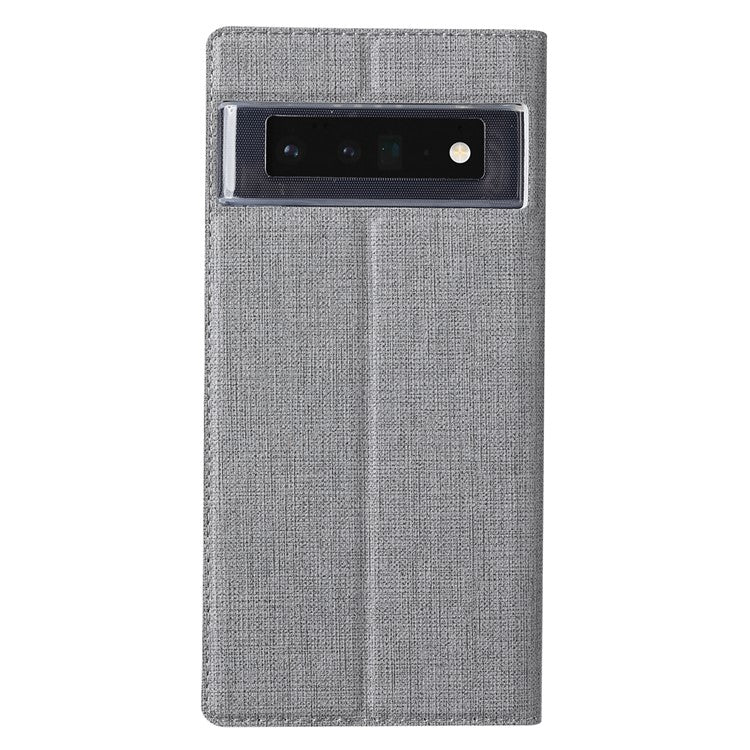 VILI DMX Series Magnetic Auto-Absorbed Closure Single Card Slot Stand Design Leather Phone Cover for Google Pixel 6 Pro - Grey