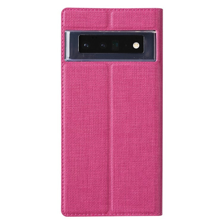 VILI DMX Series Magnetic Auto-Absorbed Closure Single Card Slot Stand Design Leather Phone Cover for Google Pixel 6 Pro - Rose