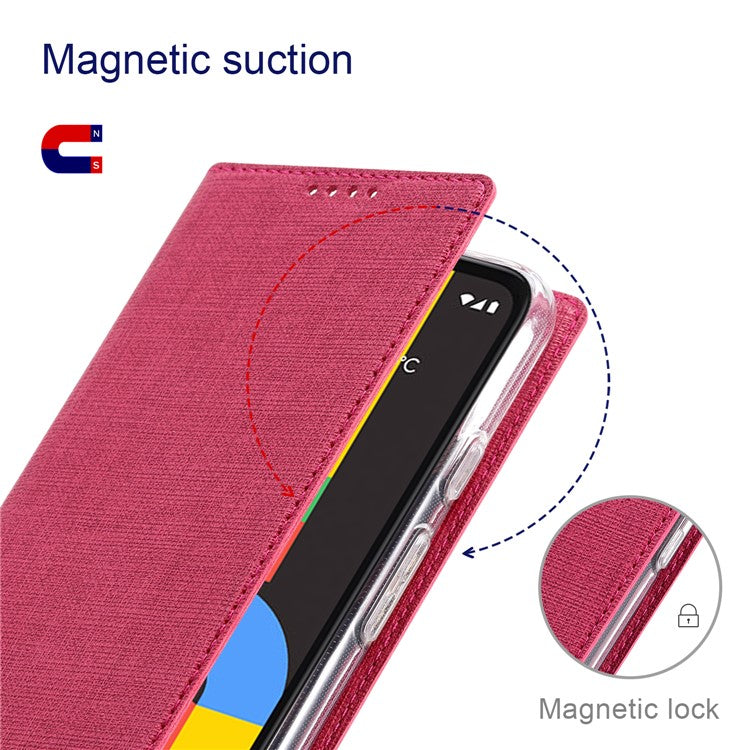 VILI DMX Series Magnetic Auto-Absorbed Closure Single Card Slot Stand Design Leather Phone Cover for Google Pixel 6 Pro - Rose