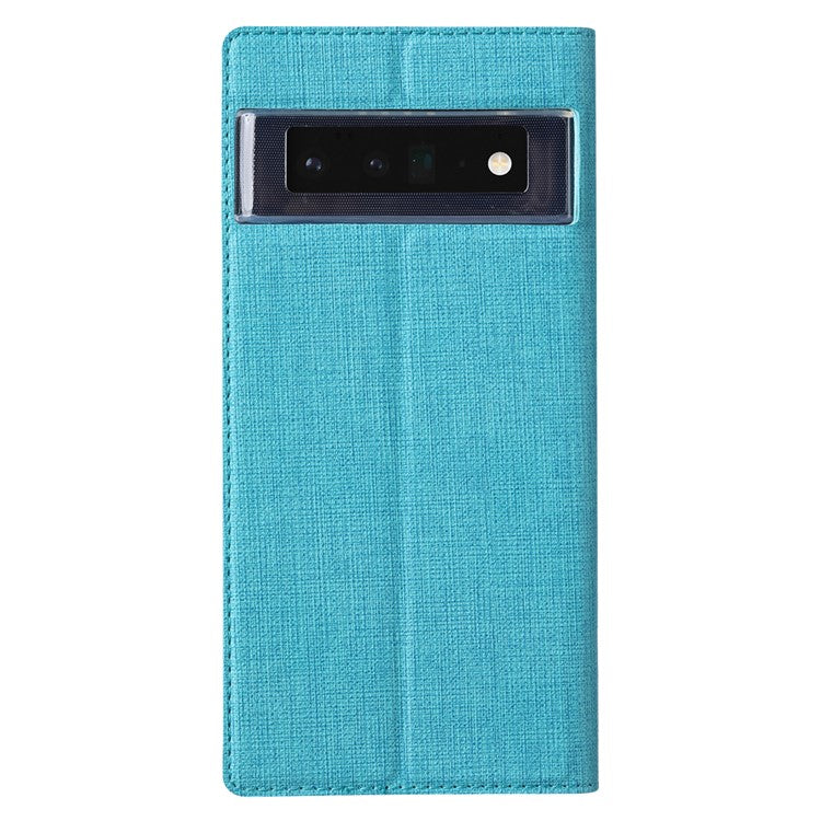 VILI DMX Series Magnetic Auto-Absorbed Closure Single Card Slot Stand Design Leather Phone Cover for Google Pixel 6 Pro - Blue