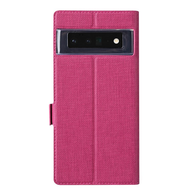 VILI K Series Double Magnetic Clasps Closure Stand Wallet Leather Phone Case Shell for Google Pixel 6 Pro - Rose