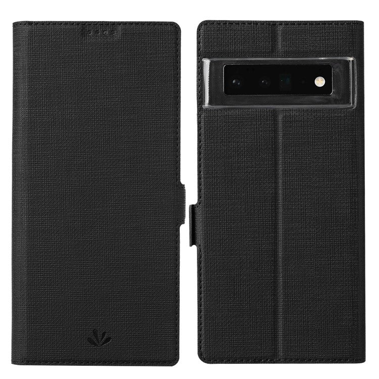 VILI K Series Double Magnetic Clasps Closure Stand Wallet Leather Phone Case Shell for Google Pixel 6 Pro - Black