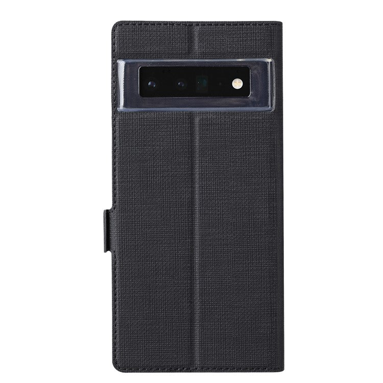 VILI K Series Double Magnetic Clasps Closure Stand Wallet Leather Phone Case Shell for Google Pixel 6 Pro - Black