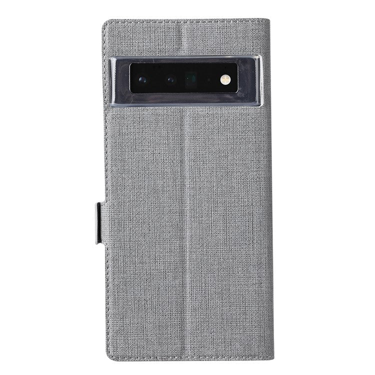 VILI K Series Double Magnetic Clasps Closure Stand Wallet Leather Phone Case Shell for Google Pixel 6 Pro - Grey