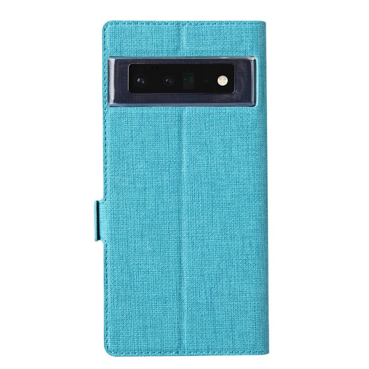 VILI K Series Double Magnetic Clasps Closure Stand Wallet Leather Phone Case Shell for Google Pixel 6 Pro - Blue