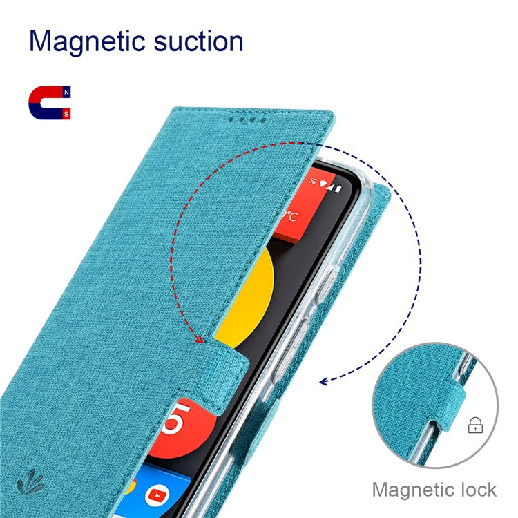 VILI K Series Double Magnetic Clasps Closure Stand Wallet Leather Phone Case Shell for Google Pixel 6 Pro - Blue