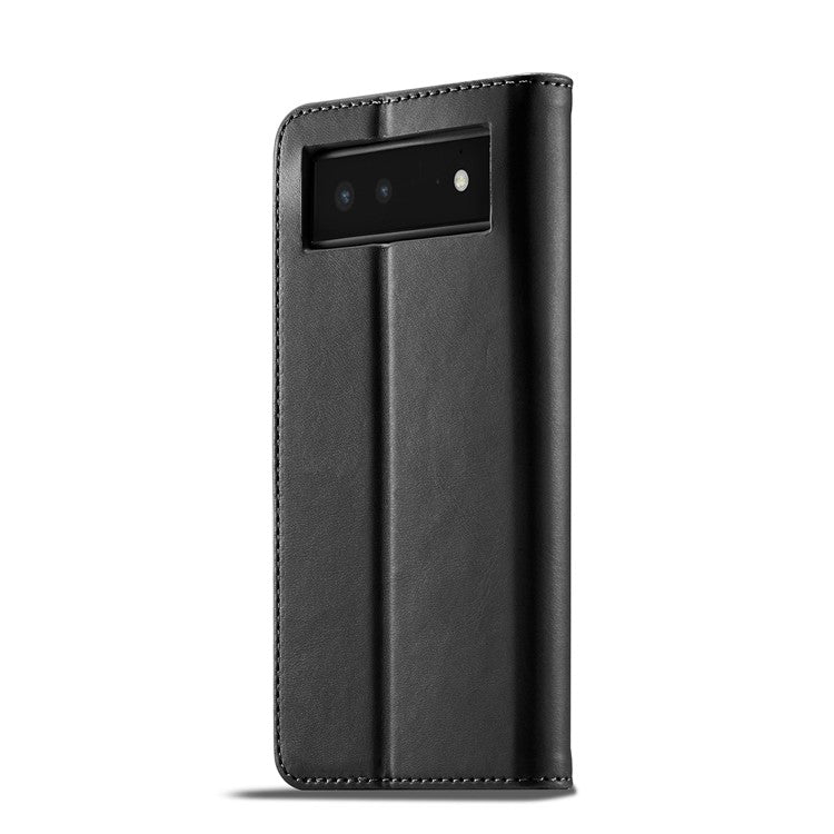 LC.IMEEKE PU Leather Wallet Stand Flip Shockproof Protective Cover for Google Pixel 6 - Black