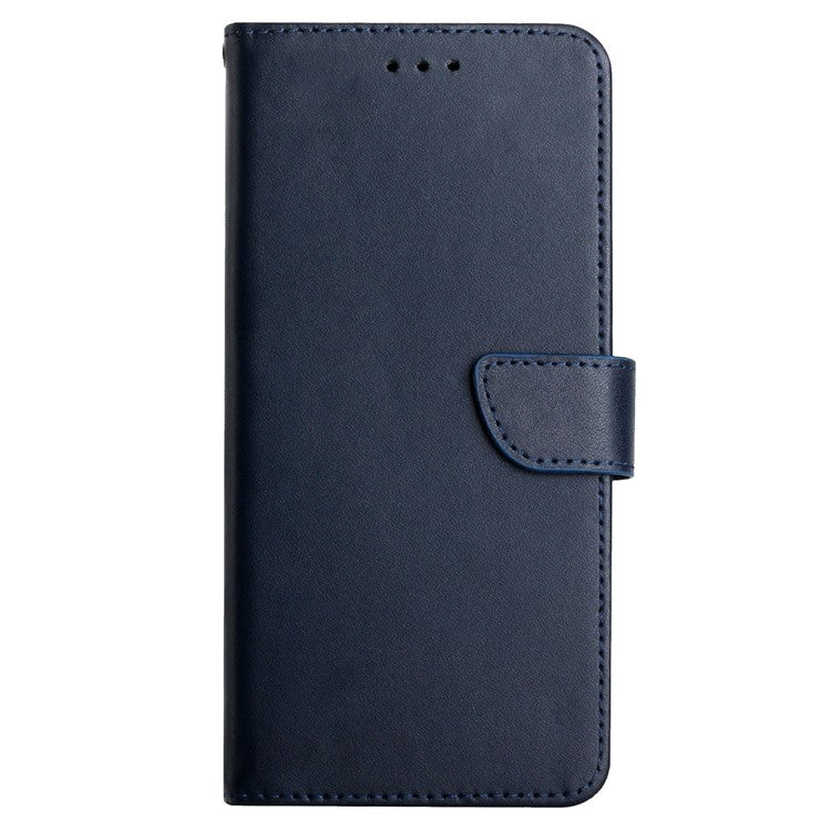 Nappa Texture Anti-drop Genuine Leather + TPU Phone Case Stand Wallet Protective Cover for Google Pixel 6 Pro - Blue