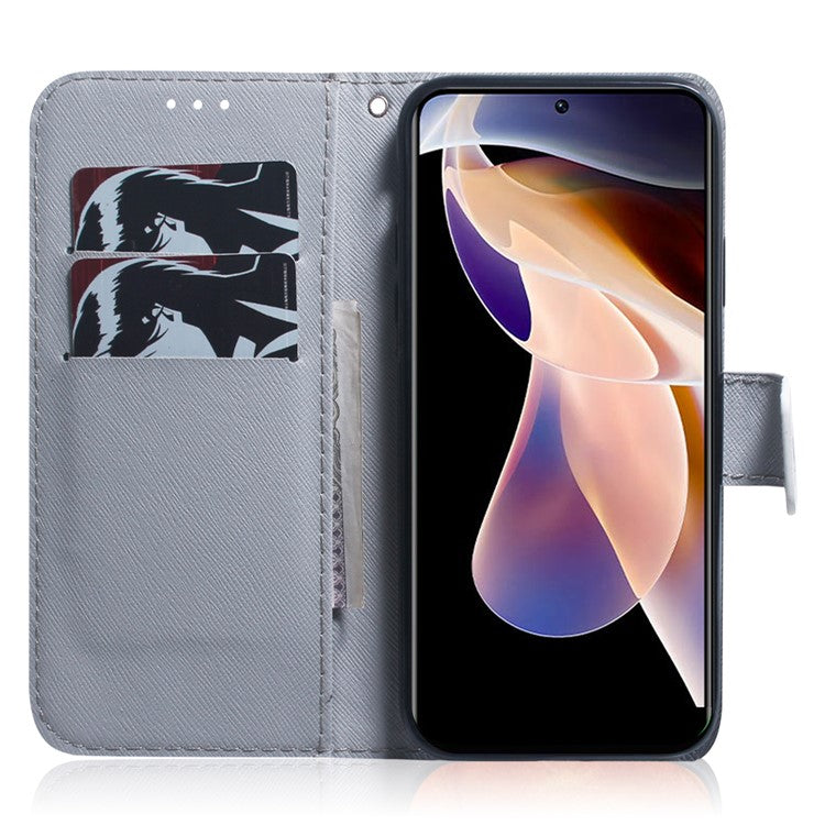 PU Leather Pattern Printing Folio Flip Case Wallet Stand Soft TPU Inner Phone Cover for Google Pixel 6 Pro - Wolf