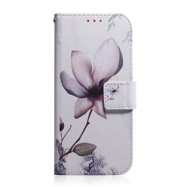 PU Leather Pattern Printing Folio Flip Case Wallet Stand Soft TPU Inner Phone Cover for Google Pixel 6 Pro - Magnolia Flower