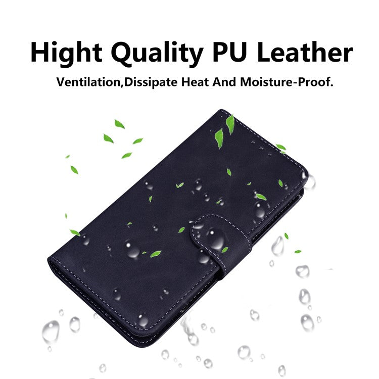 Solid Color Phone Cover Scratch-resistant Premium PU Leather Wallet Design Flip Case with Stand for Google Pixel 6 Pro - Black