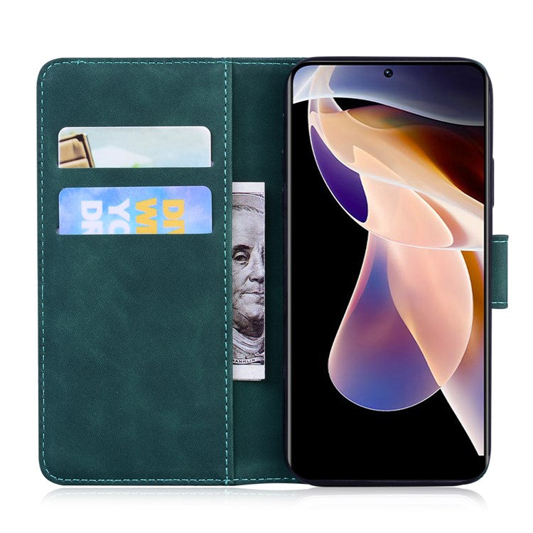 Tiger Imprinted PU Leather Phone Flip Case Cover with Wallet Stand for Google Pixel 6 Pro - Green