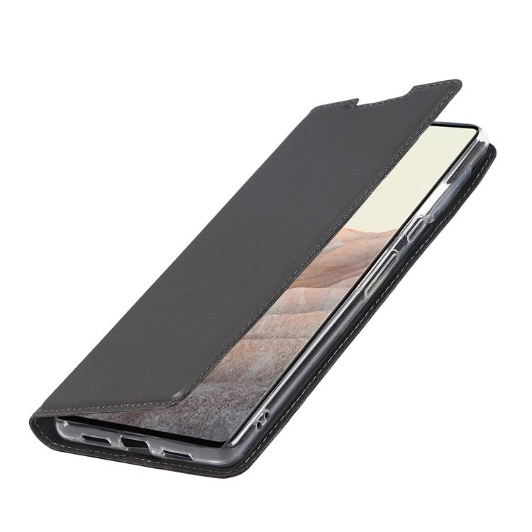 PU Leather Card Holder Design Light Slim Protective Phone Case with Stand for Google Pixel 6 Pro - Grey