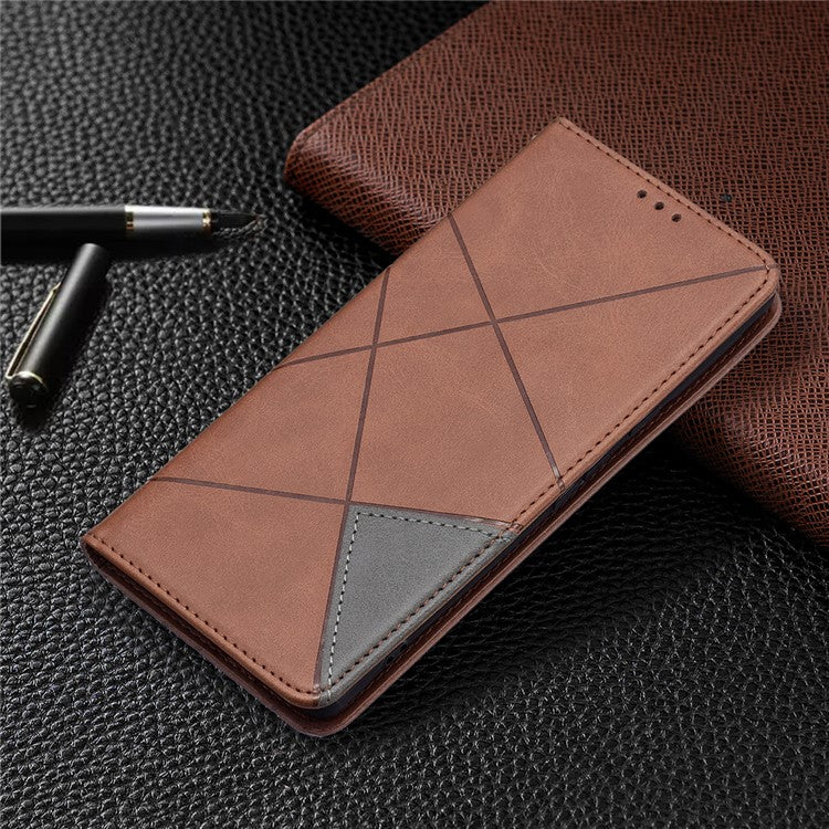 Shockproof Imprinting Pattern Design Flip Phone Shell Built-in Card Slots Design Leather Stand Phone Case Cover for Google Pixel 6 Pro - Brown