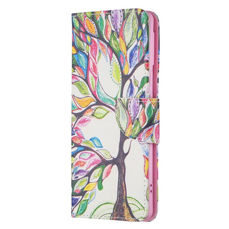 Pattern Printing PU Leather Wallet Case Magnetic Closure Shockproof TPU Inner Flip Stand Cover for Google Pixel 6 Pro - Life Tree