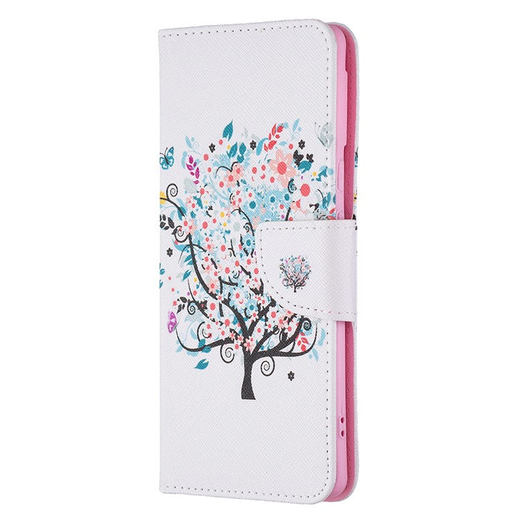 Pattern Printing PU Leather Wallet Case Magnetic Closure Shockproof TPU Inner Flip Stand Cover for Google Pixel 6 Pro - Flower Tree