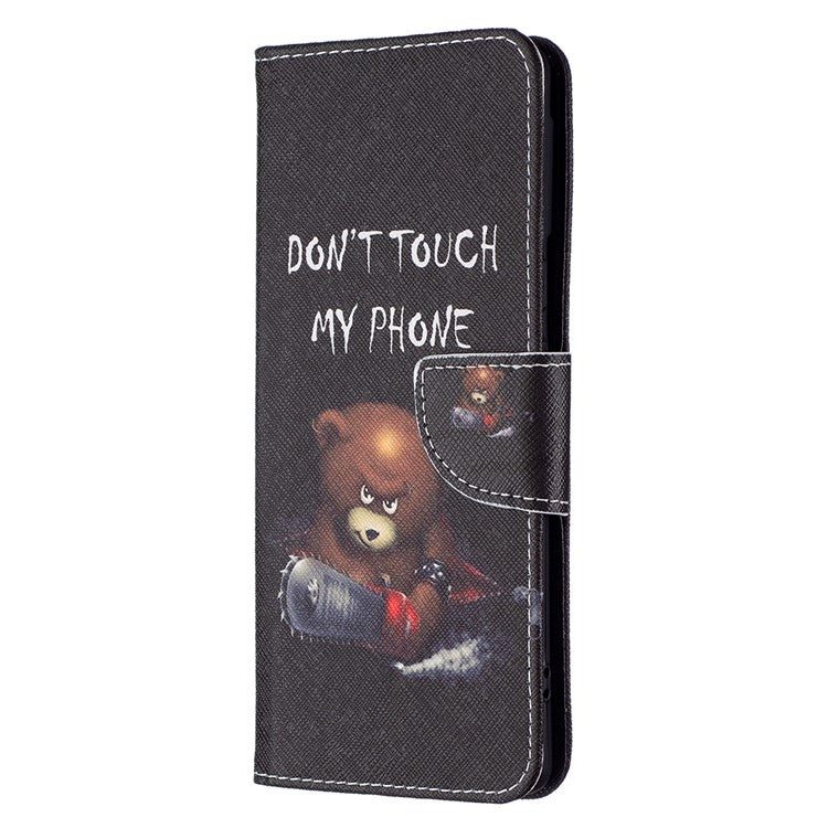 Pattern Printing PU Leather Wallet Case Magnetic Closure Shockproof TPU Inner Flip Stand Cover for Google Pixel 6 Pro - Bear