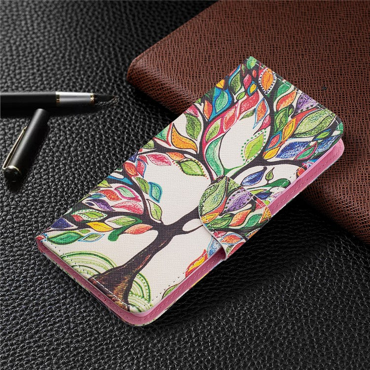 Pattern Printing PU Leather Wallet Folio Flip Cover Shockproof TPU Interior Stand Case for Google Pixel 6 - Life Tree