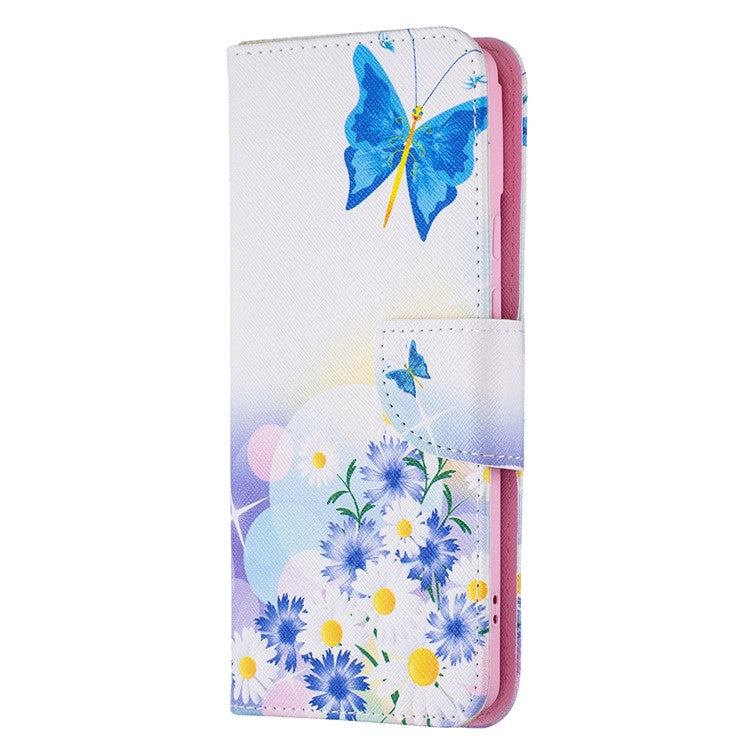 Pattern Printing PU Leather Wallet Folio Flip Cover Shockproof TPU Interior Stand Case for Google Pixel 6 - Butterfly and Flowers