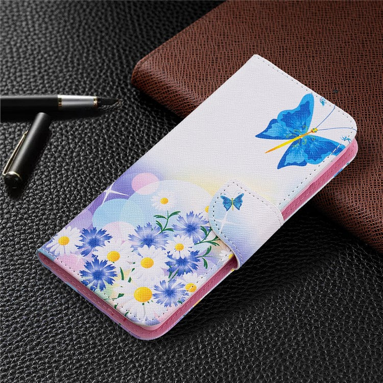 Pattern Printing PU Leather Wallet Folio Flip Cover Shockproof TPU Interior Stand Case for Google Pixel 6 - Butterfly and Flowers