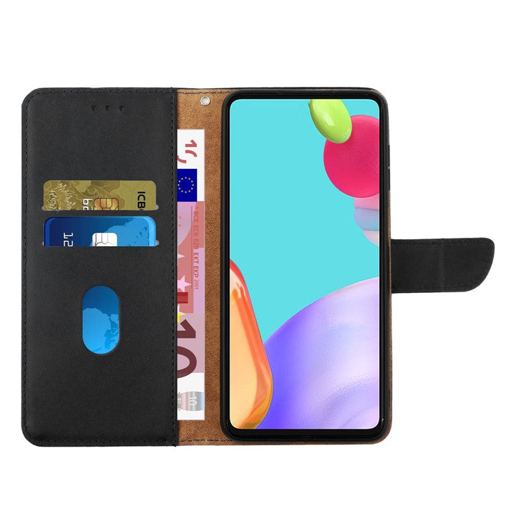 Nappa Texture Folio Flip Genuine Leather Phone Case Magnetic Closure Splash-proof Protection Stand Wallet Cover for Google Pixel 6 - Black