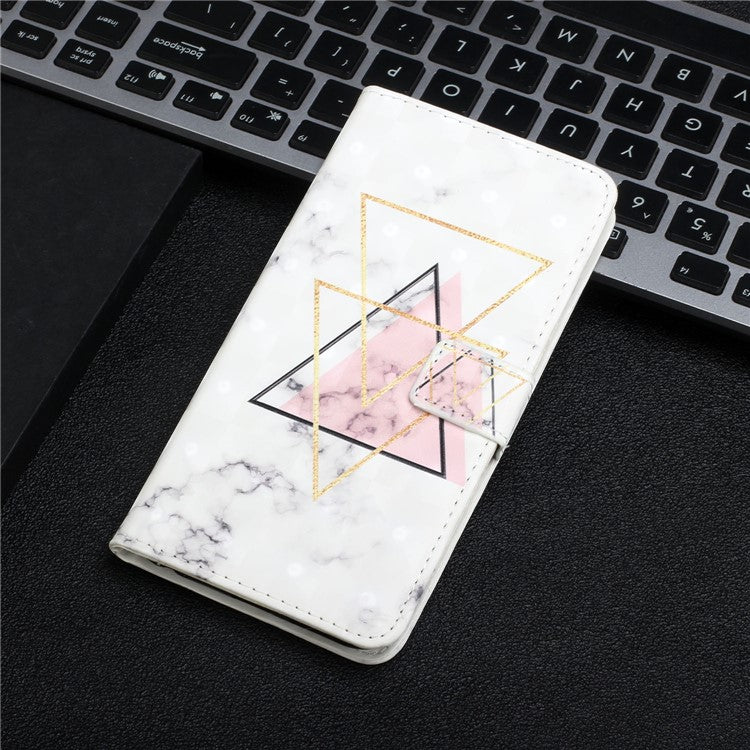 Pattern Printing Light Spot Decor Full Protection Leather Case Phone Cover with Stand Wallet for Google Pixel 6 - Triangle