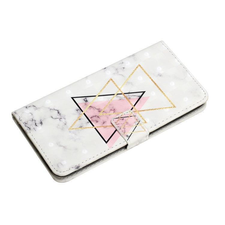 Pattern Printing Light Spot Decor Full Protection Leather Case Phone Cover with Stand Wallet for Google Pixel 6 - Triangle