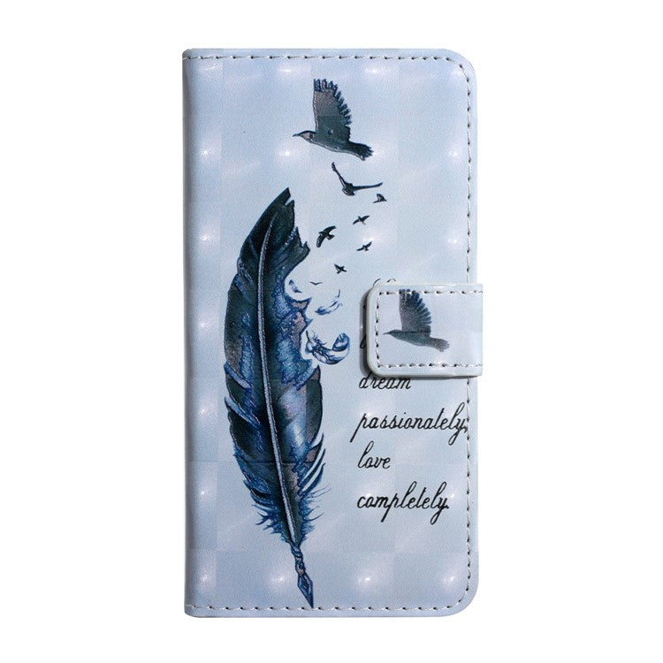 Pattern Printing Light Spot Decor Foldable Stand PU Leather Phone Case Cover with Wallet for Google Pixel 6 Pro - Feather of Wild Goose