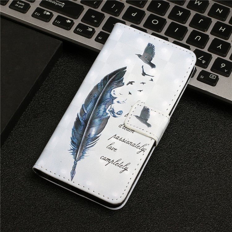 Pattern Printing Light Spot Decor Foldable Stand PU Leather Phone Case Cover with Wallet for Google Pixel 6 Pro - Feather of Wild Goose