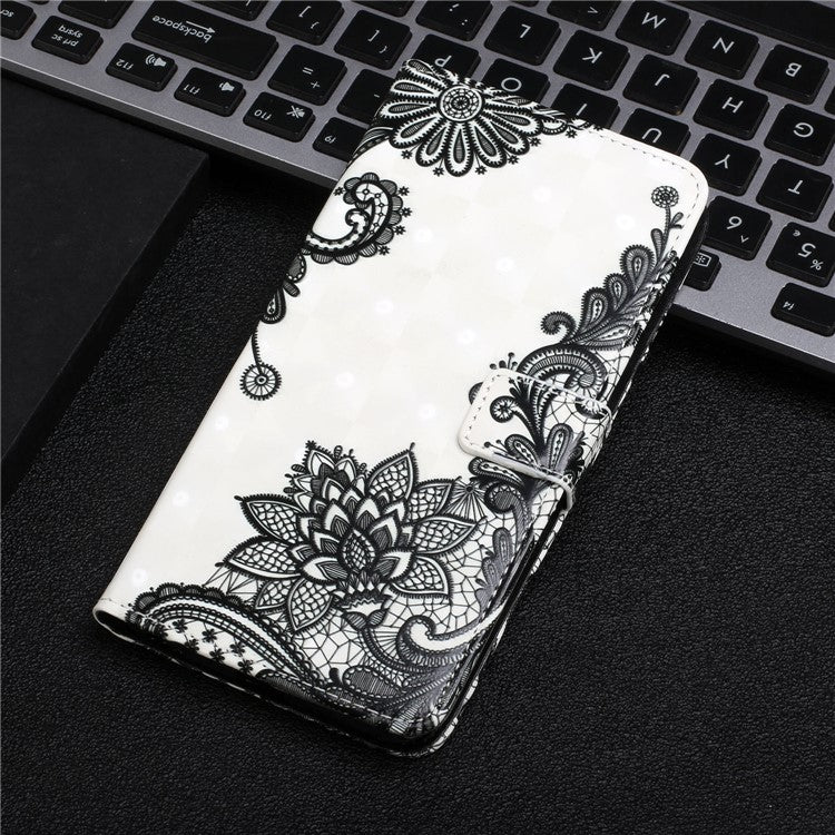 Pattern Printing Light Spot Decor Foldable Stand PU Leather Phone Case Cover with Wallet for Google Pixel 6 Pro - Flower