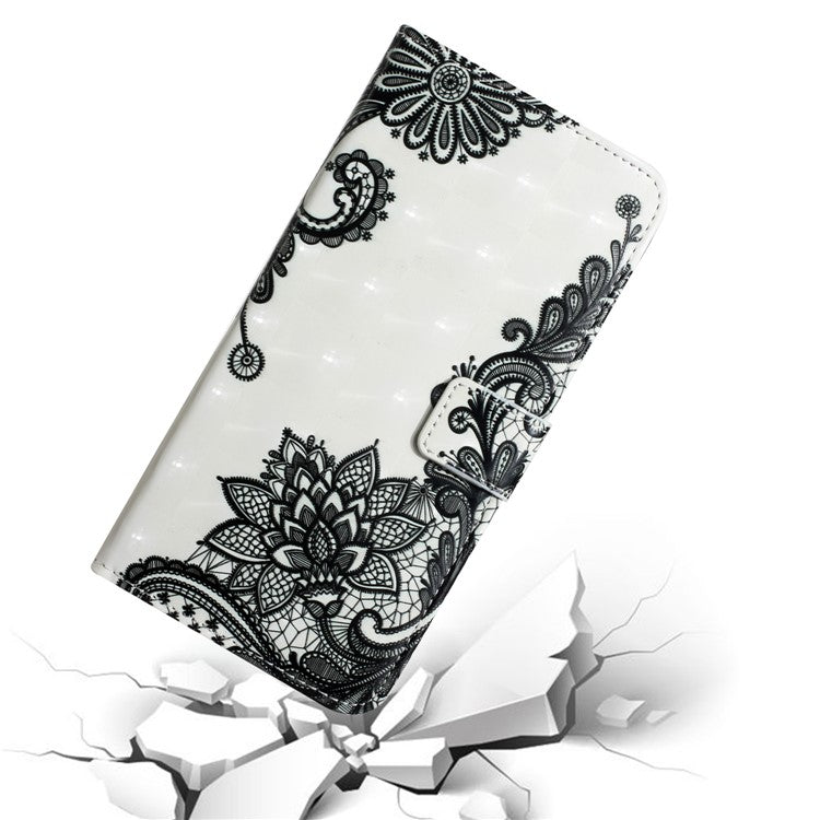 Pattern Printing Light Spot Decor Foldable Stand PU Leather Phone Case Cover with Wallet for Google Pixel 6 Pro - Flower