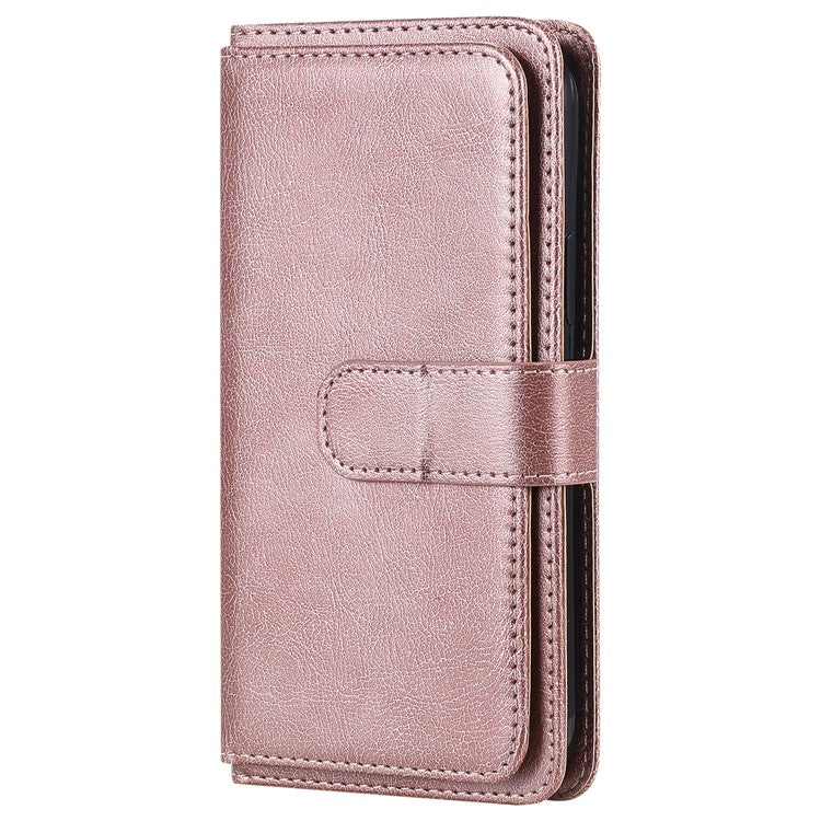 For Google Pixel 6 KT Multi-functional Series-1 PU Leather 10 Card Slots Holder Flip Cover Stand Magnetic Wallet Phone Case - Rose Gold